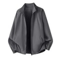 thumbnail image 2 of Bxsruta Lightweight Zip Up Windbreaker Jacket Casual Stand Collar Track Jacket for Men Women Outdoor Sports Daily Wear, 2 of 6