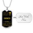 thumbnail image 4 of Best Engineer In The Galaxy Necklace Stainless Steel or 18k Gold Dog Tag w 24", 4 of 8