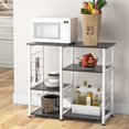 thumbnail image 7 of Wellynap 3-Tier Kitchen Baker's Rack, 35.4" Microwave Cart Stand Kitchen Storage Shelf With Hooks - Black, 7 of 7