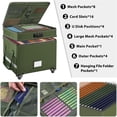 thumbnail image 2 of File Box with Lock,2-Layer Fireproof Document Box with Wheels,Collapsible Rolling File Storage Organizer with Pockets,Large Portable Home Office Filing Cabinet  for Hanging Folders,Green, 2 of 6