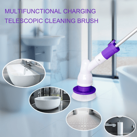 Electric Spin Scrubber Cordless Tub And Tile With 3 Electric Spin Scrubber Cordless Tub And Tile With 3 Replaceable Cleaning Brush Heads