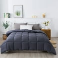 thumbnail image 5 of Kasentex  Winter Warmth Quilted Comforter, Cozy Soft Seersucker Textured, Down Alternative Fill Dark Grey Twin, 5 of 5