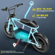 Caroma Peak 1200W Electric Scooters with Seat,30Miles Max Range,20mph Top Speed,16 Fat Tire for All-Terrain,Ebike for Adluts with Basket,UL2272