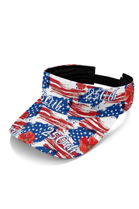 250th American Flag Sun Visors for Men Visor Headband for Women Stiff Brim Mens Running Visor for Running Biking Cycling Hiking