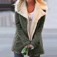 thumbnail image 2 of Shiusina winter coats forwomen Women Plus Size Winter Warm Composite PlushButton Lapels Jacket Outwearcoat Army Green, 2 of 6