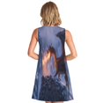 thumbnail image 2 of Bixox Robe Sans Manches à Imprimé Dragon de Feu pour Femmes avec Poches, Robe Décontractée Longueur Genou pour l'Été-Petite, 2 of 7