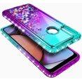 thumbnail image 4 of Nagebee Case for Samsung Galaxy A10s with Tempered Glass Screen Protector (Full Coverage), Sparkle Glitter Flowing Liquid w/Bling Diamond, Girls Cute Phone Case for Galaxy A10s (A107) (Aqua/Purple), 4 of 6