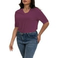 thumbnail image 2 of Women Casual Short Sleeve Realxed Fit Basic T-Shirt Tops, 2 of 6