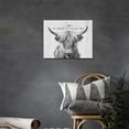 thumbnail image 5 of HFDF Farmhouse Highland Cow Wall Art Black and White Cow Bathroom Pictures Decor Rustic Cattle Canvas Painting Country Cow Decorations Artwork for Living Room Kitchen Bedroom 10x8inch Framed, 5 of 7