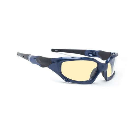 Computer Glasses with Sheer Glare Peach Double Sided Anti Reflective Lenses - Blue Sleek Plastic Wrap - 64/35-16-140