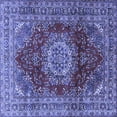 thumbnail image 1 of Ahgly Company Indoor Square Medallion Blue Traditional Area Rugs, 3' Square, 1 of 4