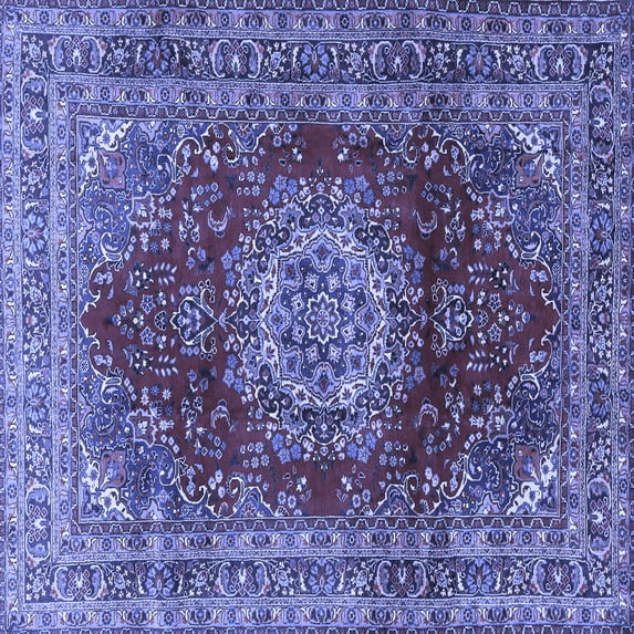 Ahgly Company Indoor Square Medallion Blue Traditional Area Rugs, 3' Square