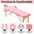 thumbnail image 3 of YOUNIKE Foldable Massage Table with Lightweight Wooden Frame, Adjustable Height, and Accessories Designed for Tattoo & Facial, Ideal for Lash, Physical Therapy, Pink, 3 of 7