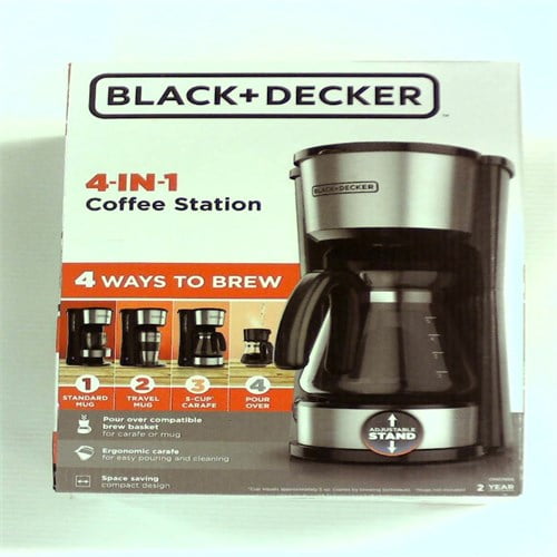 BLACK+DECKER 5 Cup 4in1 Station Coffeemaker Black Stainless Steel