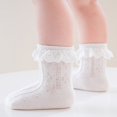 thumbnail image 5 of Caqnni Baby Girl Socks Frilly Ruffle Socks Cute Toddler Girl Sock Ruffle Socks for Toddler Girls Lace Girls Kids Socks School Uniform Turn Socks Ruffle Lace Socks ,L, 5 of 6