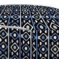 thumbnail image 3 of Abstract Pouf Cover with Zipper, Geometric Repeating Ornamental Shapes with Circles and Vertical Stripes, Soft Decorative Fabric Unstuffed Case, 30" W X 17.3" L, Violet Blue and Black, by Ambesonne, 3 of 5