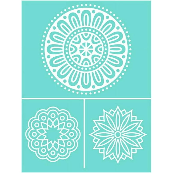 Self-Adhesive Silk Screen Printing Stencil Reusable Pattern Stencils Flower Pattern
