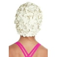 thumbnail image 3 of Beemo Kids girls Swim Caps Age 7-14 Floral Petal Latex - White, 3 of 4