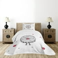 thumbnail image 4 of Ambesonne Hedgehog Quilted Bedspread Set 2 Pcs, Happy Mammal Apples, Twin Size, Grey Pink Green, 4 of 5