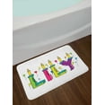 thumbnail image 2 of Lily Bath Mat, Hand Drawn Merry Arrangement of Letters Birthday Themed Female Name with Balloons, Non-Slip Plush Mat Bathroom Kitchen Laundry Room Decor, 29.5 X 17.5 Inches, Multicolor, Ambesonne, 2 of 2
