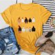 thumbnail image 2 of Gibobby Blusa de Trabajo de Manga Corta Mujeres Casual Impresión Manga Corta Cuello Redondo Camiseta Suelta Blusa Tops(Amarillo,G), 2 of 4