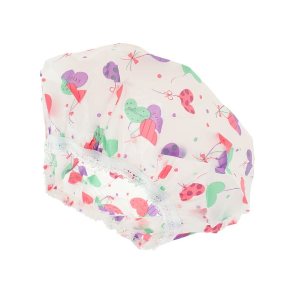 Unique Bargains 1 Pc Reusable Single Layer Shower Cap for Shower Assorted Color PEVA