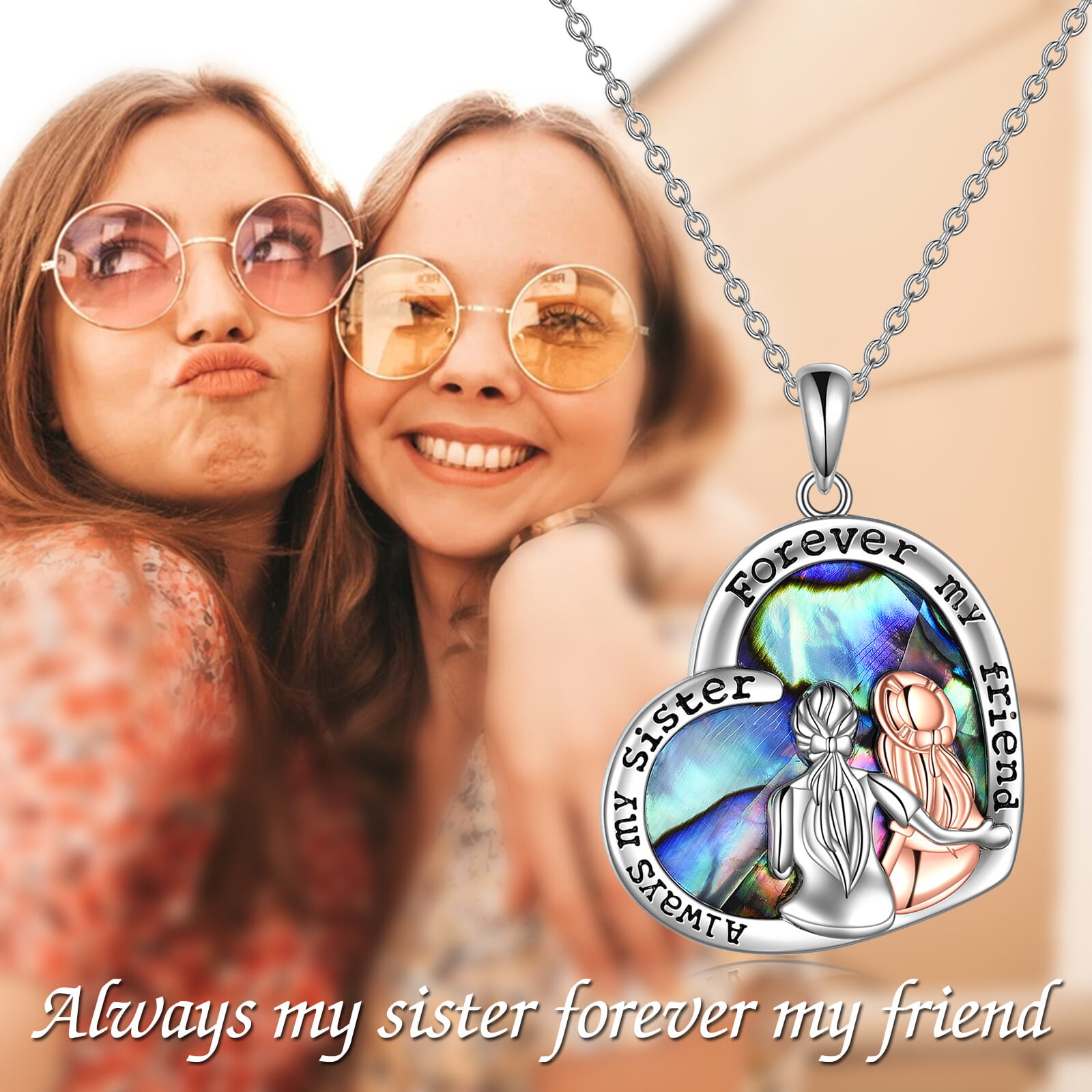 Amazon.com: Sister Necklace for 2/3/4/5 Heart Matching Necklaces Best  Friend Long Distance Friendship Jewelry Birthday Bff Gift-B : Clothing,  Shoes & Jewelry