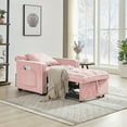 thumbnail image 2 of Jopath Convertible Sofa Chair Bed,3-in-1 Sleeper Sofa with Pull-Out Bed,Modern Velvet Single Sofa Chair with Reclining Backrest and Wide Armrest for Living Room Small Space,Pink, 2 of 13