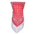 thumbnail image 2 of SWSMCLT Women's Shawl Square Headband Fringe Bandana Lightweight Disco Bachelorette Western Cowgirl Scarf with Tassel Party Decorations Tribal Face Cover Red One Size, 2 of 5