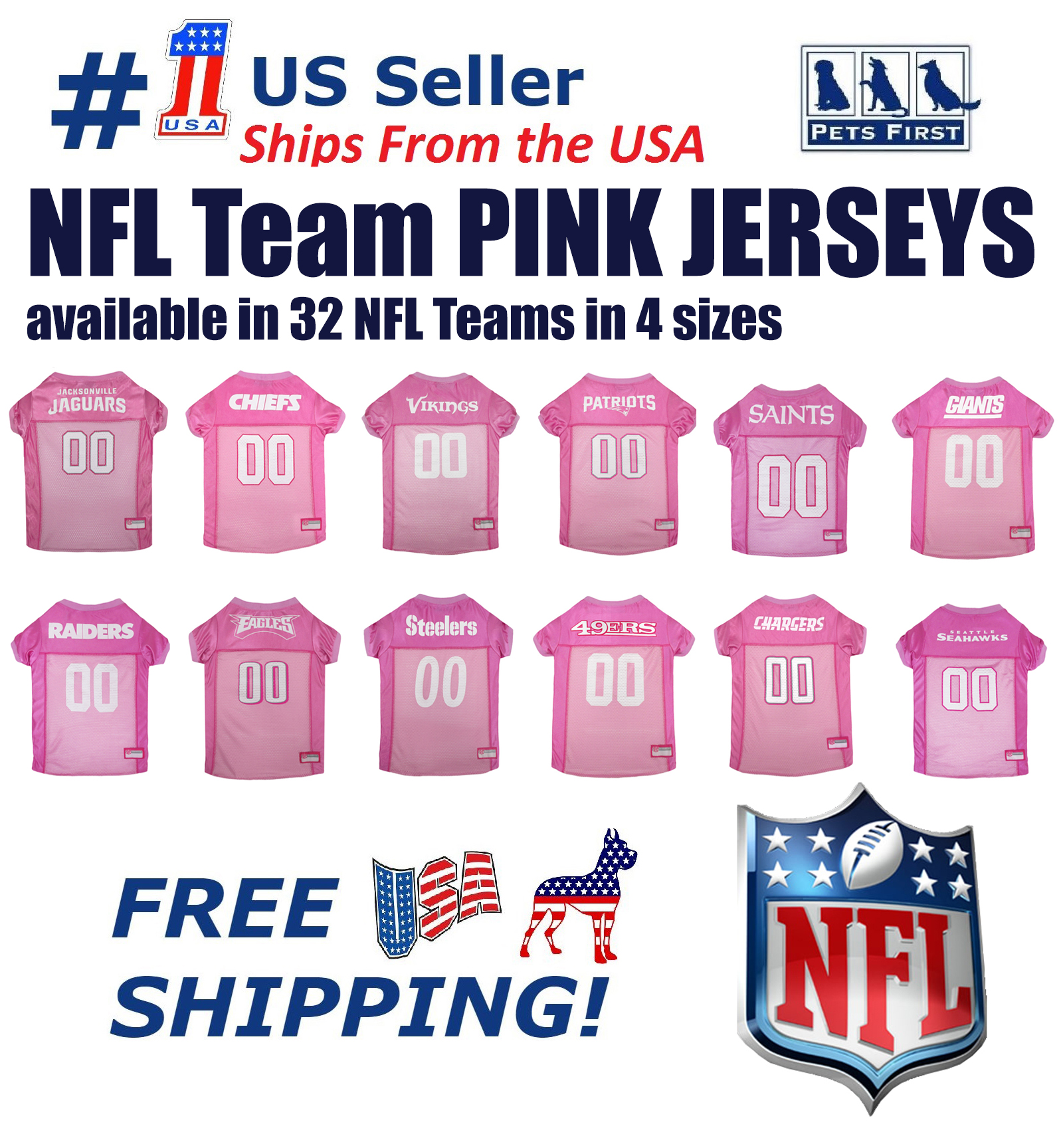 Pets First NFL Baltimore Ravens Pink Jersey For DOGS CATS Licensed pets-first-nfl-baltimore-ravens-pink-jersey-for-dogs-cats-licensed
