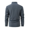 thumbnail image 3 of Rloper-Lop Men's Quarter Zip T-Shirts Lightweight Long Sleeve Soft Pullovers Stand Collar Pleated Tops Outdoor Athletic Lapel Sweatshirts, 3 of 8