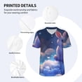 thumbnail image 3 of KLL Cloud Cute Rabbit for Men's Baseball Shirts,Short Sleeve Casual Shirts Button Down Shirt for Men Beach Summer Wedding Shirt-3X-Large, 3 of 7