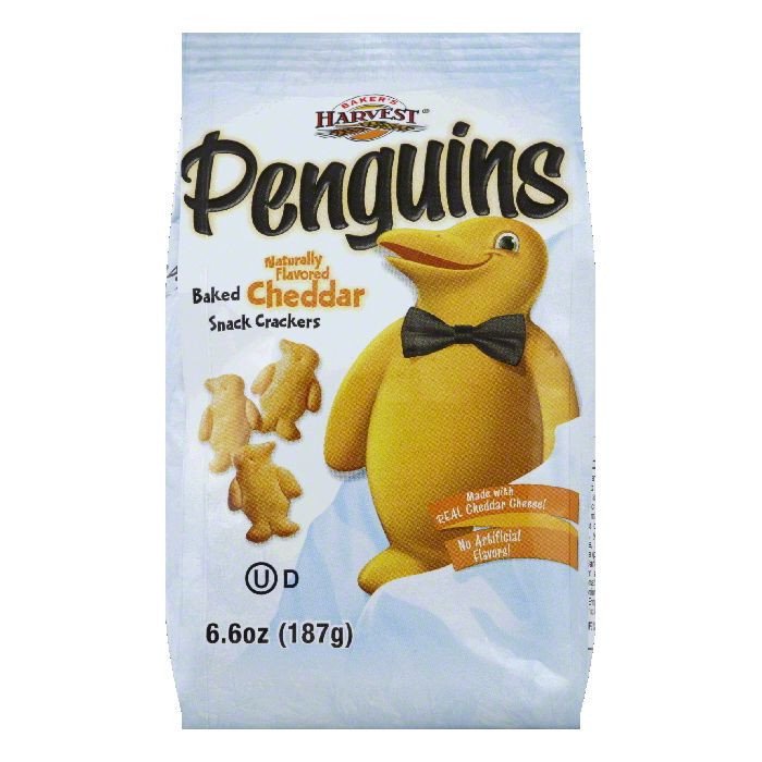 Bakers Harvest Baked Cheddar Penguins Snack Crackers, 6.6 Oz (Pack of