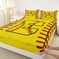 thumbnail image 3 of Manfei Baseball Pattern Twin Sheet Sets,Ball Sport Lovers Twin Fitted Sheet,First Letter E Flat Sheet For Boys Teens,Super Cozy Room Decor,3pcs, 3 of 7