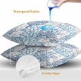 thumbnail image 4 of Throw Pillow Covers 16x16 Inch Set of 2, Navy Blue Coral Coastal Waterproof Outdoor Pillow Covers, Summer Beach Seaside Nautical Decorative Cushion Pillowcases for Couch, Sofa, Bed, Garden, Patio, 4 of 9