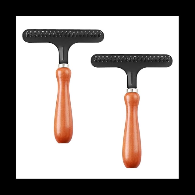 Carpet Restoration, Carpet Rake, Carpet Groomer Rake, Rug Rake,Hair Cleaner Suitable for Rug and Carpet,2 x comb,Black&Brown
