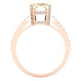 thumbnail image 4 of 2.45 ctw Solitaire with Zirconia Diamond Accents Anniversary Ring for Women | Emerald Cut Natural Morganite | Hyperallergenic Solid 14K Rose Gold, 4 of 5