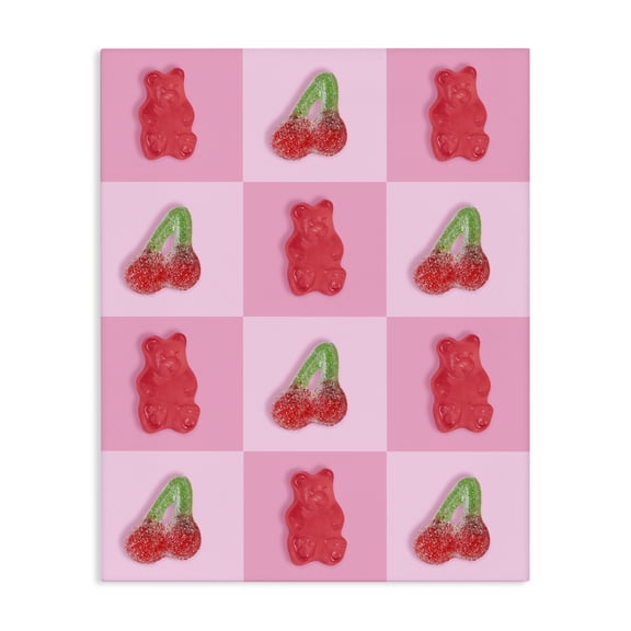 Stupell Industries Contemporary Gummy Bears and Cherries Grid Canvas Art, 16 x 20, by LISH Creative