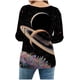 thumbnail image 5 of Tejiojio Womens Summer Crew Neck Casual T Shirt 3/ Length Sleeve Blouses Tops Athletic T-Shirt for Women Graphic S-3XL, 5 of 7