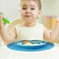 thumbnail image 2 of Bibiroo Silicone Baby/Toddler Divided Bowl, Suction Plate, Placemat, BPA-Free (Blue), 2 of 4