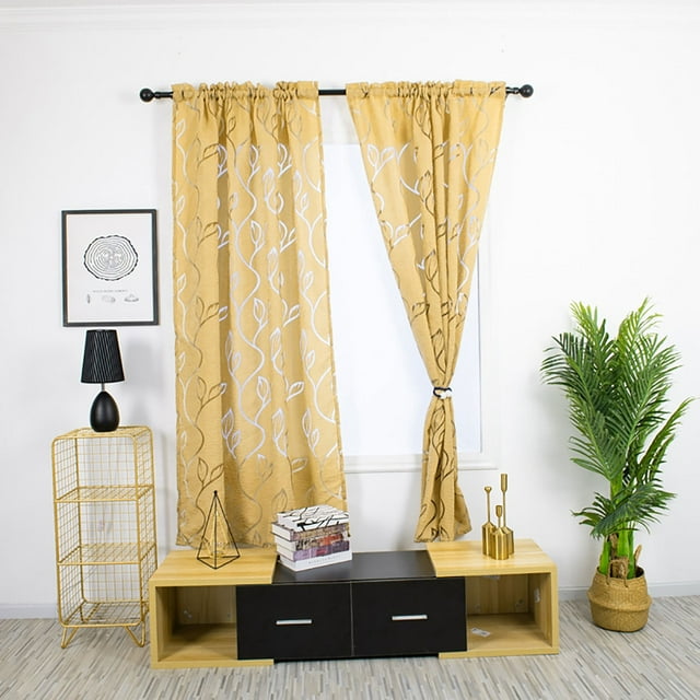 WRXMIJNHGSA Rideau à Moins de 10$ Vignes Feuilles Tulle Porte Fenêtre Panneau Drapé Foulard Transparente