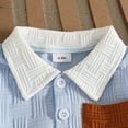 thumbnail image 7 of felwors Toddler Boy Patchwork Summer Outfits Short Sleeve Button Down Shirt Tops & Casual Shorts Sets Baby 2T 3T 4T 5T Clothes(6-9 Months), 7 of 7