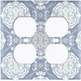 thumbnail image 3 of Metal Light Switch Plate Cover Mandala Gray White Floral Pattern Damask MDL077, 3 of 13