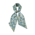 thumbnail image 4 of Silk Scarves Long Narrow Olive Leaf Print Scarf Elegant Neck Wrap Hair Band Fashion Tie for Women All Season, 4 of 4