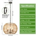 thumbnail image 5 of Depuley  39" 3-Light Rustic Metal Basket Chandelier with Hemp Rope Finish&Adjustable Chain, 5 of 9
