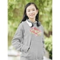 thumbnail image 2 of Pink Cat Hugging Flowers Hoodie Juniors -Image by Shutterstock,  Small, 2 of 4