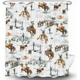 thumbnail image 2 of Western Cowboy Shower Curtain, Wild West West Cowboy Cactus Decor Bath Curtains, Farmhouse Country Bathroom Accessories Decor with 12 Hooks 69Wx72H, 2 of 6