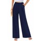 thumbnail image 2 of Pantalones PRETTYGARDEN de Pierna Ancha, Azul Marino, Talla Grande, Cintura Alta, con Bolsillos, 2 of 9