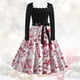 thumbnail image 1 of Vestido de Navidad Vintage de manga larga para mujer, cuello en V, estampado Floral, elegante, fiesta de Navidad, graduación, ropa de invierno, vestido Rockabilly, 1 of 5