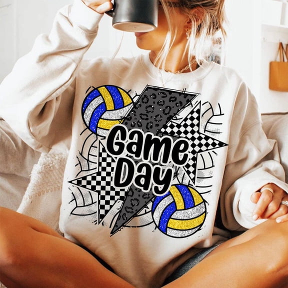 Volleyball Game Day Sweatshirt, Glitter Volleyball Mama Shirt, Volleyball Vibes Sport Sweatshirt, Volleyball Mom Game Day Shirt